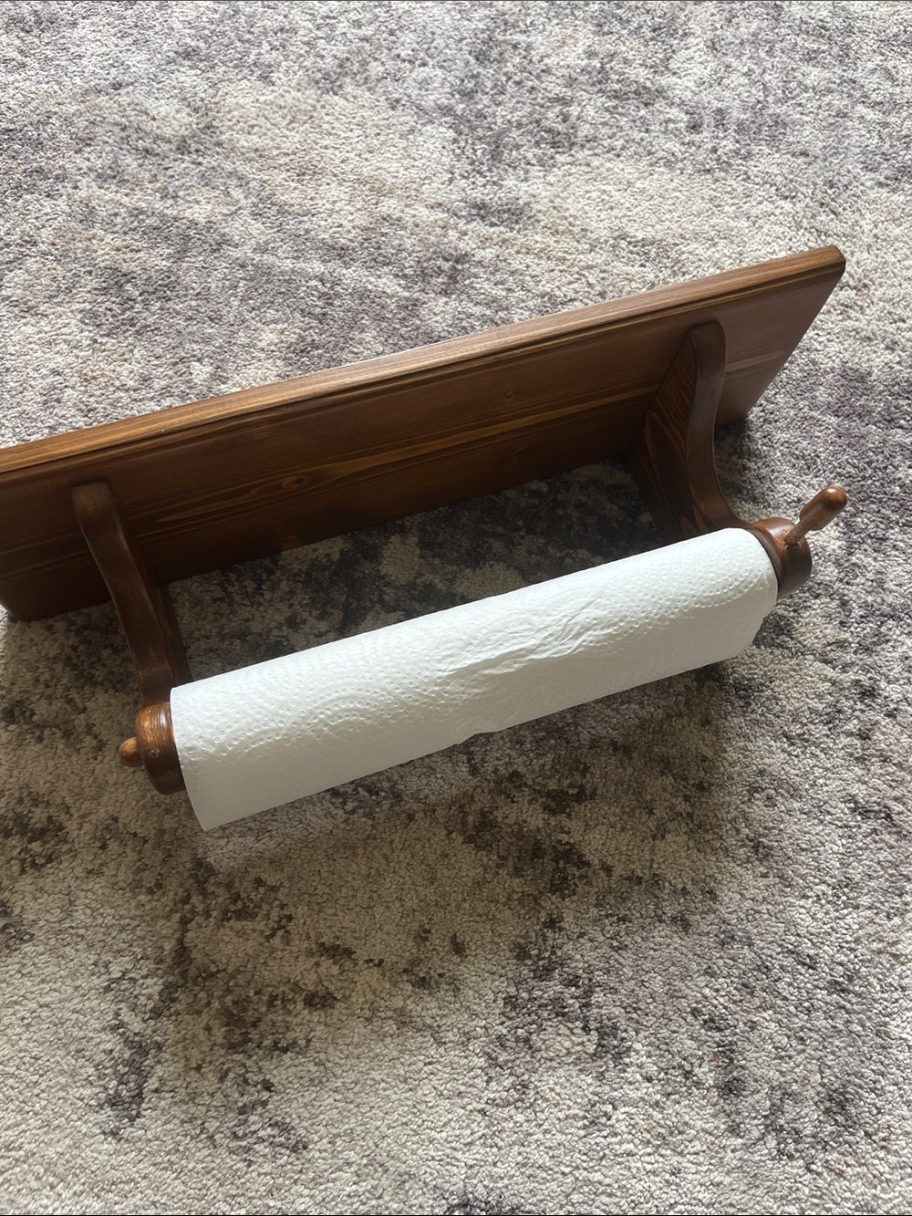 Vintage Wood Shelf paper towel holder Warm Brown - Picture 6 of 8